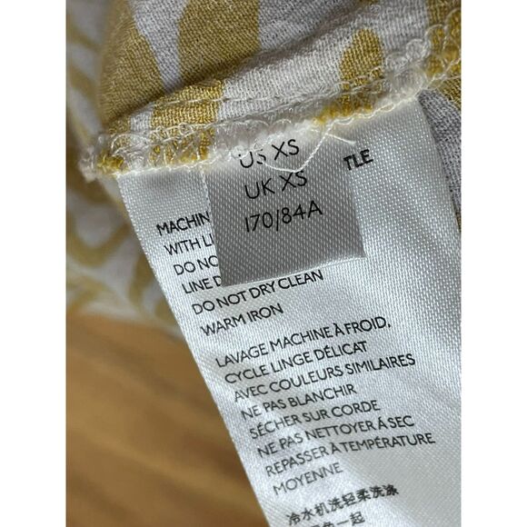 Anthropologie Maeve Women's XS Yellow Shirt Viscose Zebra Print Utility Coastal - Picture 6 of 10